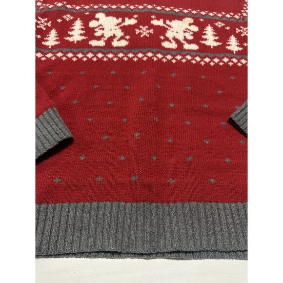 Vintage 2000s Y2K Disney Store Mickey Mouse Fair Isle Christmas Sweater Large - Picture 4 of 7